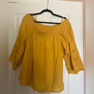 Lane Bryant 18/20 cotton off shoulder blouse in yellow